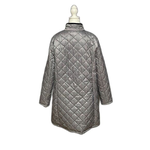 Liz Claiborne Quilted Houndstooth Coat Black Red XL Diamond Jacket - Picture 7 of 14